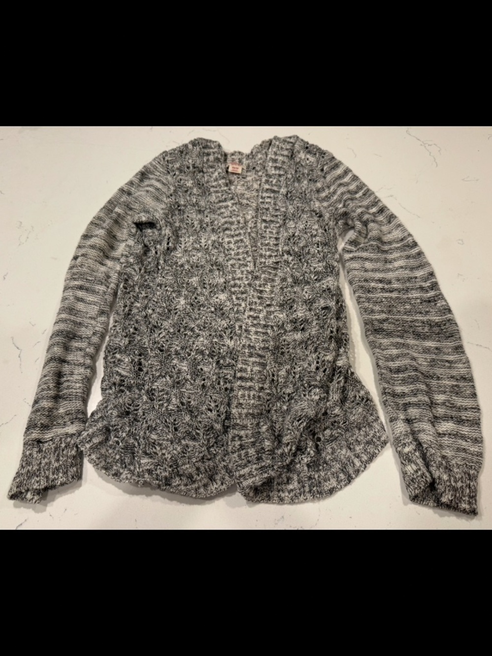 Mossimo Supply Co Marled Cable Knit Open Cardigan Women’s XS Black White